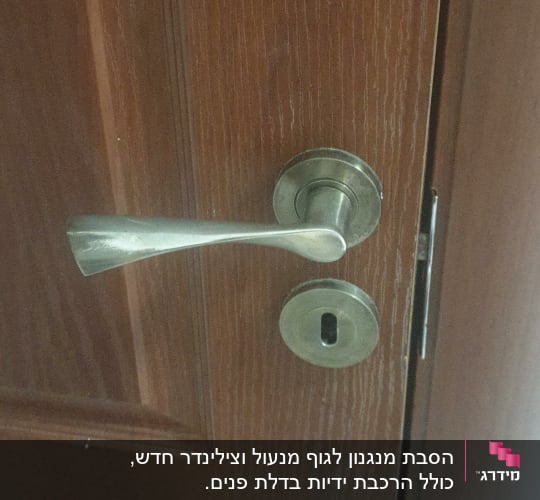 ידית ודלת עם מנעול ומפתח